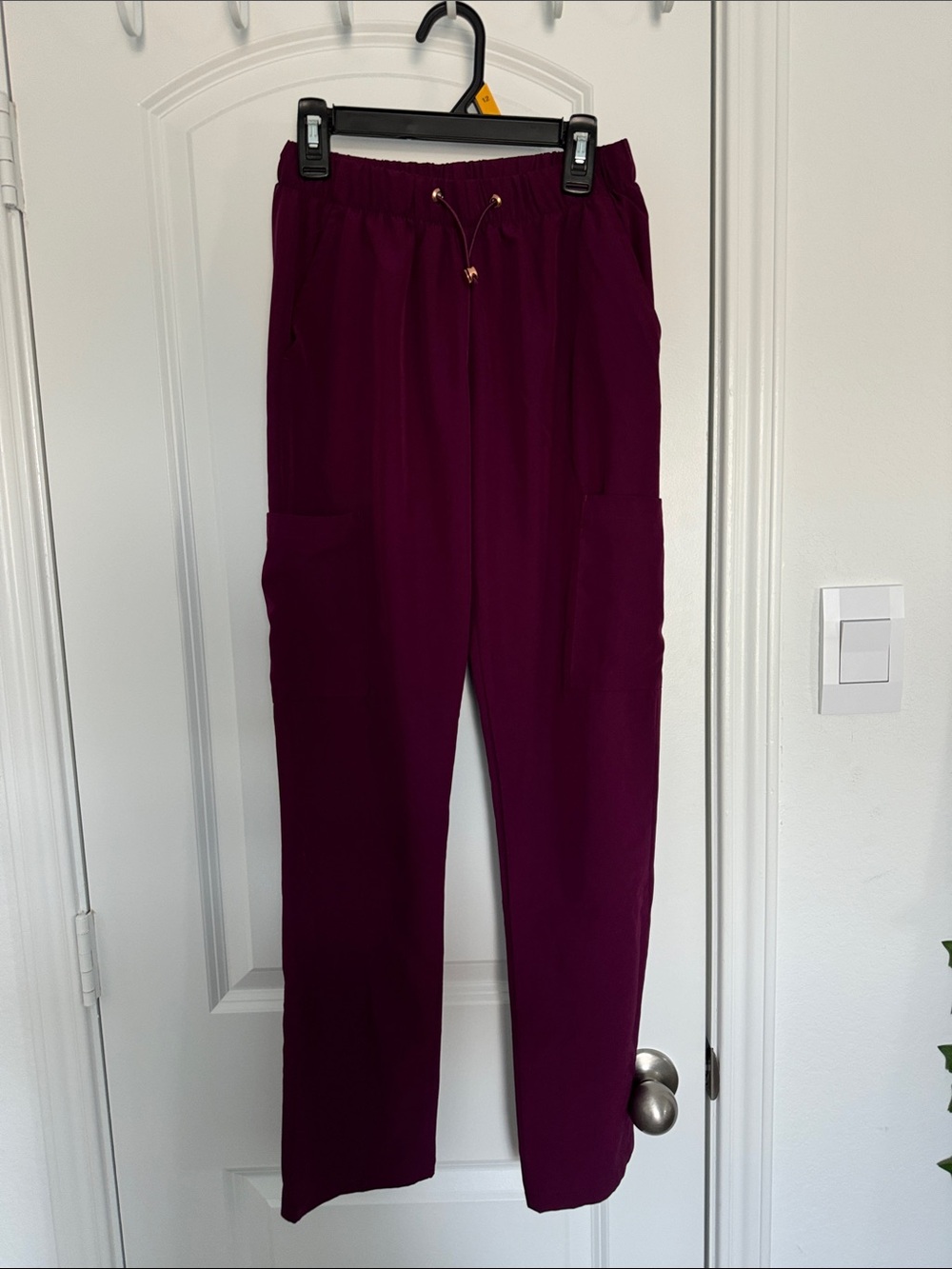 Burgundy Drawstring Scrub Pants